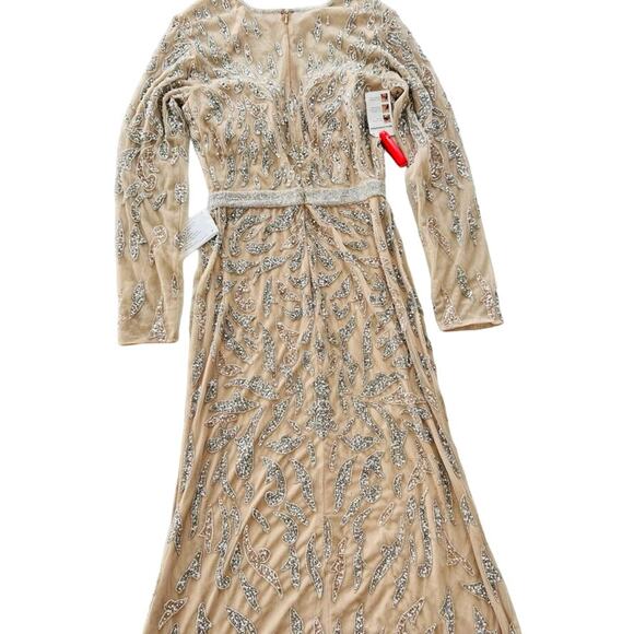 Mac Duggal #5124 Mocha Sequin Full Maxi Dress Size 4 NEW Wedding Party Prom - Picture 3 of 16